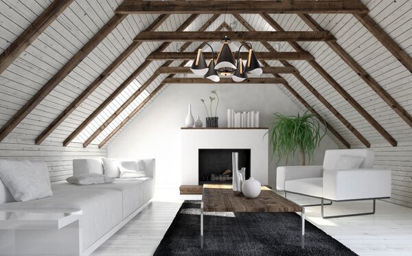 Lampa neagră cu cinci brațe scandinave APP607-5C
