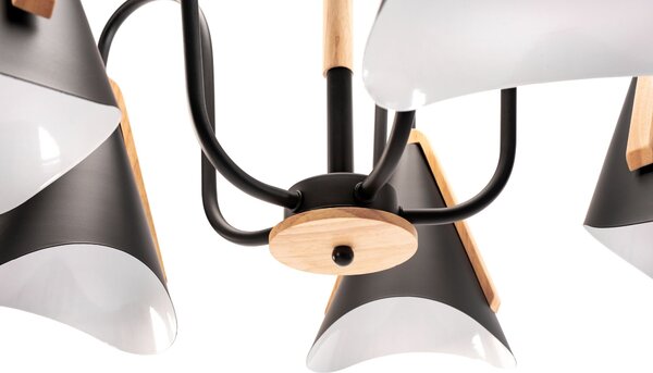 Lampa neagră cu cinci brațe scandinave APP607-5C