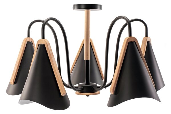 Lampa neagră cu cinci brațe scandinave APP607-5C