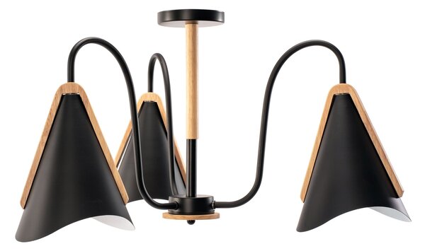 Lampa scandinavă cu trei brațe, neagră, APP605-3C
