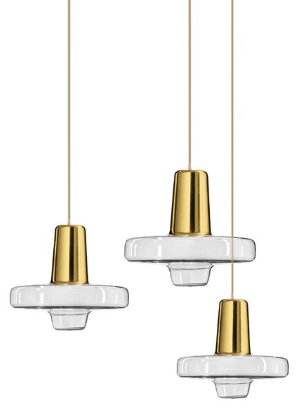 Lampă suspendată Metal Sticlă Aurie LED APP553-1CP
