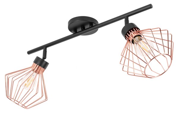 Toolight Toollight, plafoniera tip reflector 2xE27 APP535-2C, negru-aur roz, OSW-08560