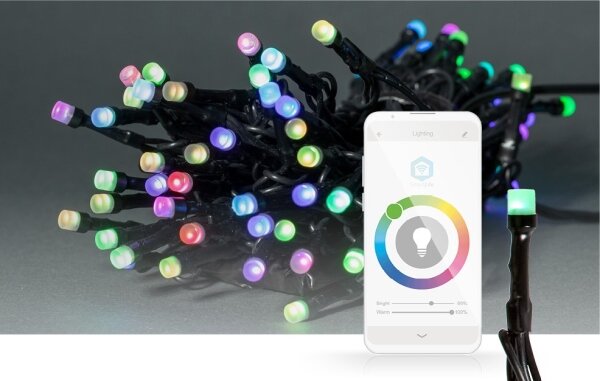 Nedis WIFILX01C42-LED Ghirlandă LED RGB pentru exterior, 42 x LED, 8 funcții, 8 m, IP65, Wi-Fi Tuya