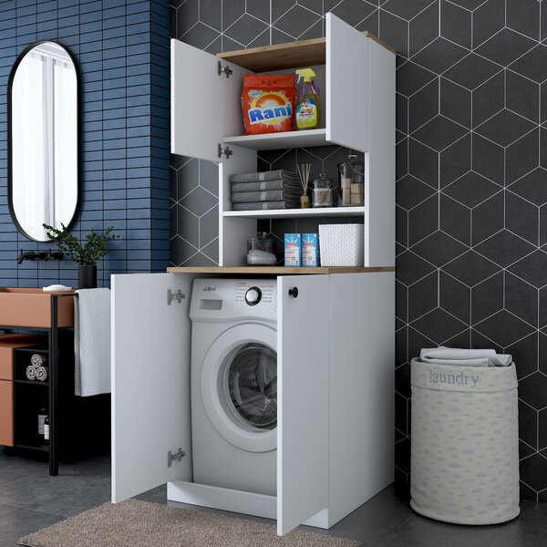 Dulap de baie Karoline 102 (Alb + Nuc). Promo -19%. 1073339