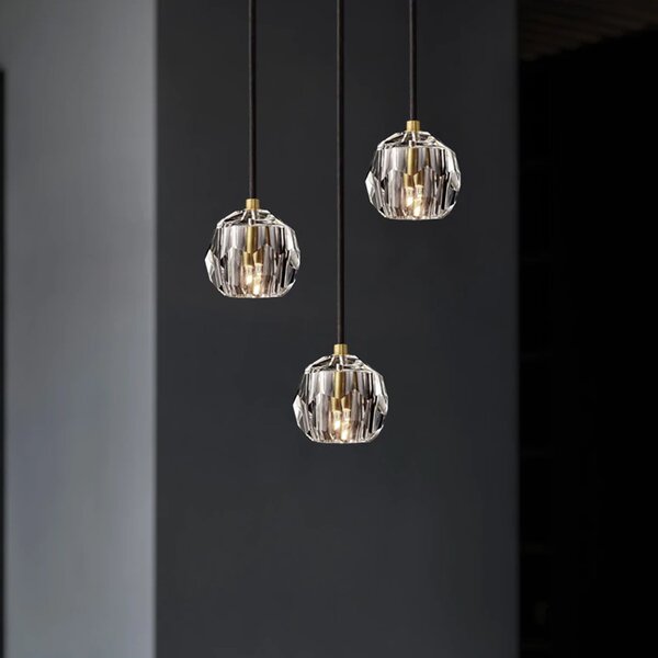 Lampă de tavan din cristal neagra APP588-3CPR