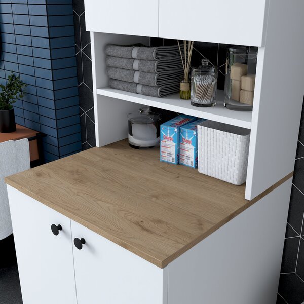 Dulap de baie Karoline 102 (Alb + Nuc). Promo -19%. 1073339