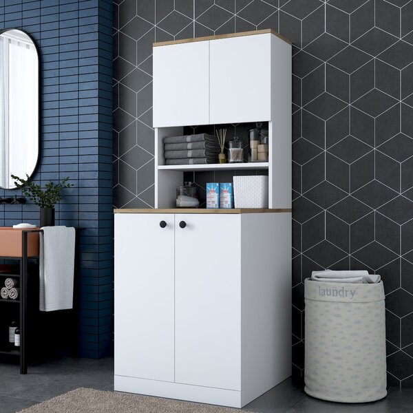 Dulap de baie Karoline 102 (Alb + Nuc). Promo -19%. 1073339