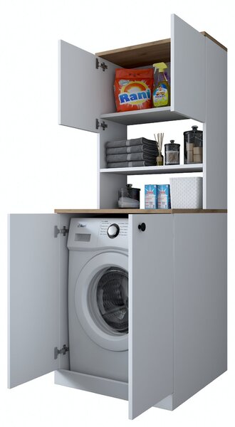 Dulap de baie Karoline 102 (Alb + Nuc). Promo -19%. 1073339