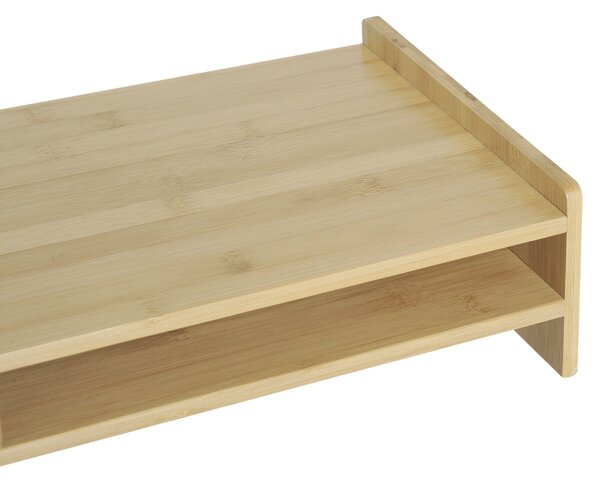 HOMCOM Suport pentru Monitor cu Spațiu pentru Mouse și Tastatură și Raft de Depozitare, 49x25,5x11,5 cm, Natural | Aosom Romania
