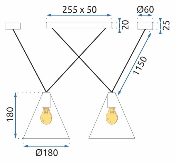 Lampă de tavan APP548-2CP