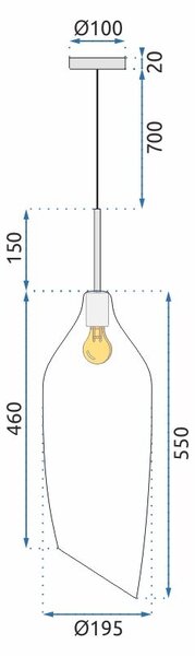 Lampă de tavan din sticlă Chihlimbar APP892-1CP