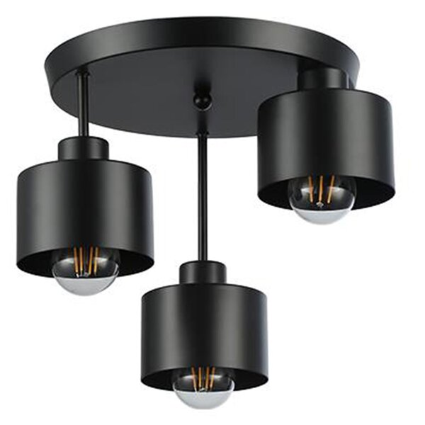 Lustra aplica Elza, 3xE27 35W/220V, rotund negru