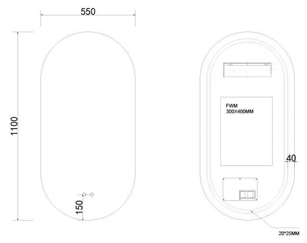 Oglinda Baie Led Kala 110x55cm, Functie Dezaburire