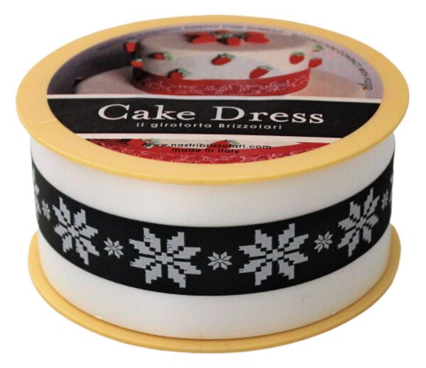 Banda decorativa Cake Dress, pentru torturi si prajituri, 4.5cm x 20m, Traditional Argintiu