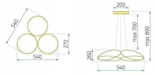 Lampa LED APP793-CP BLACK FLAT