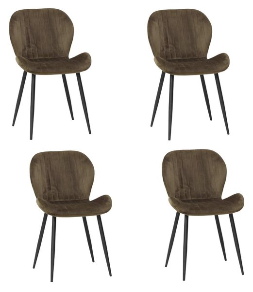 Set 4 Scaune Opal Maro Închis