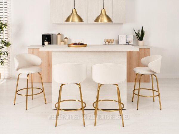 Scaun Jared (crem + auriu). Promo -14%. 1110710