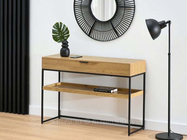 Măsuță consolă Norma Xl (stejar + negru). Promo -21%. 1110834