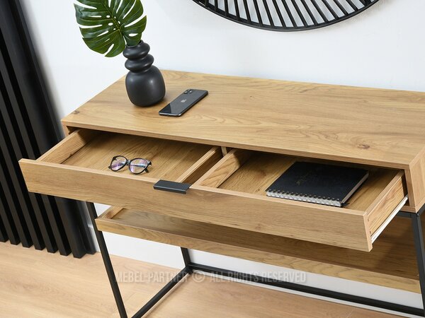 Măsuță consolă Norma Xl (stejar + negru). Promo -21%. 1110834