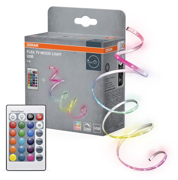 Osram - bandă LED RGB reglabilă FLEX TV MOOD 1,5m LED/4W/5V + telecomandă