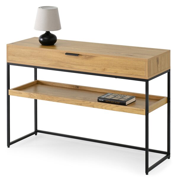 Măsuță consolă Norma Xl (stejar + negru). Promo -21%. 1110834