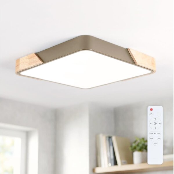 BRILAGI - corp de iluminat LED dimabil PILANA SQUARE LED/48W/230V stejar/bej 42x42 cm + telecomandă