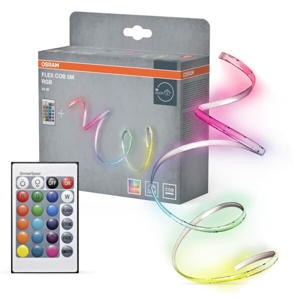 Osram - bandă LED RGB reglabilă FLEX COB 5m LED/24W/230V + telecomandă