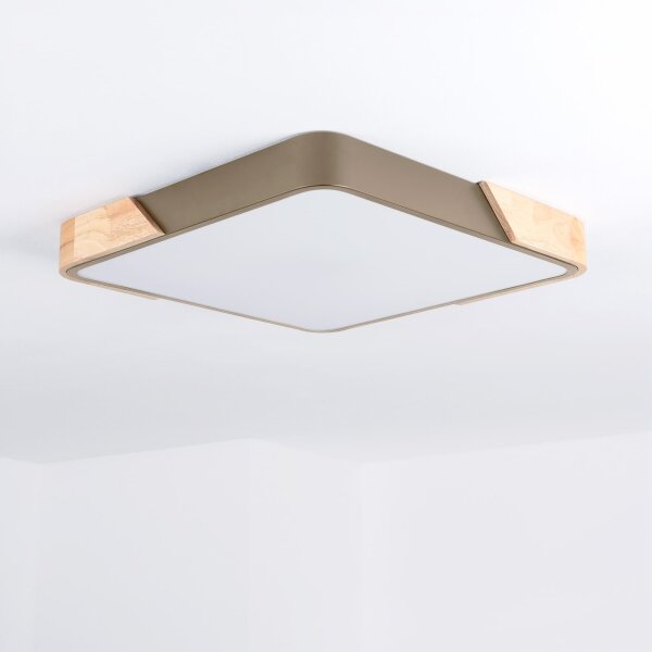 BRILAGI - corp de iluminat LED dimabil PILANA SQUARE LED/48W/230V stejar/bej 42x42 cm + telecomandă