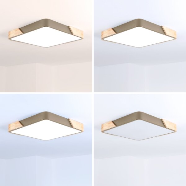 BRILAGI - corp de iluminat LED dimabil PILANA SQUARE LED/48W/230V stejar/bej 42x42 cm + telecomandă