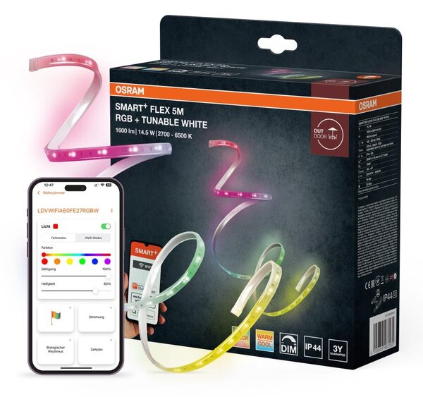 Osram - bandă LED RGB dimmabilă pentru exterior SMART+ FLEX FLEX 5m LED/14,5W/230V IP44 Wi-Fi