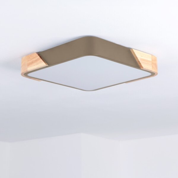 BRILAGI - Lampă de tavan LED PILANA SQUARE LED/24W/230V stejar/bej 32x32 cm