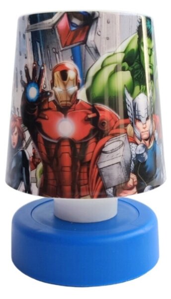 Lampa de noapte cu LED pentru copii AVENGERS 11 cm albastra