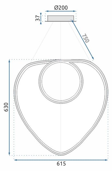 Lampă suspendată de tavan LED modern + telecomandă APP7798-cp Chrome