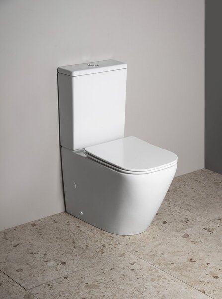 Sapho Sapho, toaletă combinată IMALA, Vortex fără margine, scurgere inferioară/spate, albă, PC107V