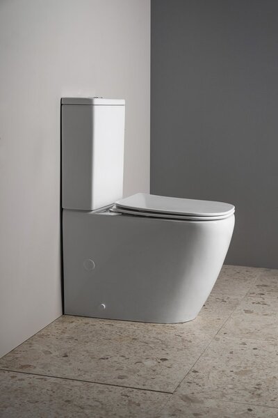 Sapho Sapho, toaletă combinată IMALA, Vortex fără margine, scurgere inferioară/spate, albă, PC107V