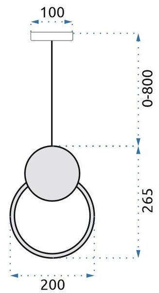 Lampă suspendată de tavan LED APP852-CP BLACK