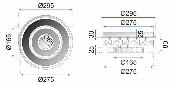 Lampă de tavan din cristal Plafond LED 20W rotund APP412-C