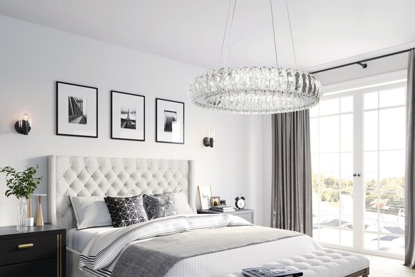 Kryształowa Lampa Sufitowa LED APP1040-CP + pilot