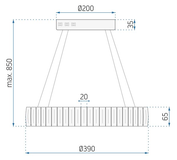 Kryształowa Lampa Sufitowa LED APP1040-CP + pilot