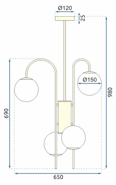 Lampă de tavan APP1003-6CP