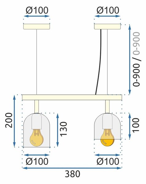 Lampă de tavan APP1033-2C Black