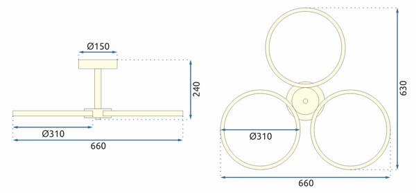 Lampa LED APP993-c Gold + Remote Control