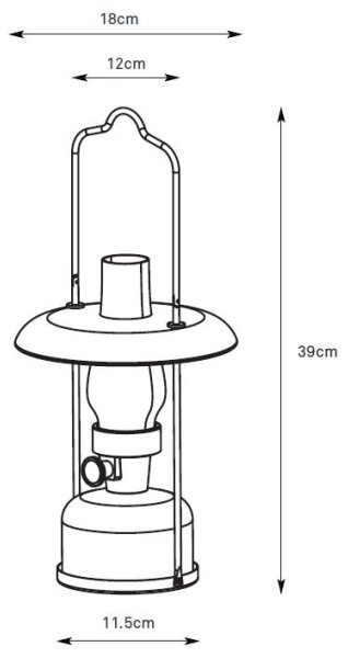 Markslöjd 108893-LED Lampă reîncărcabilă FANOS cu intensitate reglabilă, LED 2,5 W, 3,7 V, baterie 4000 mAh, IP44, negru