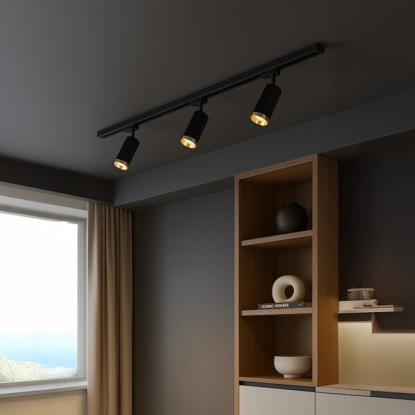 Spot pe șină MICA 3xGU10/10W/230V negru/auriu