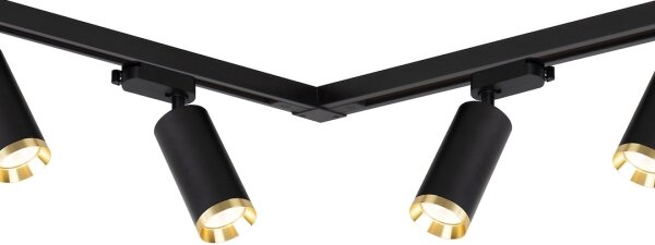 Spot pe șină MICA, 6x GU10, 10W, 230V, negru/auriu