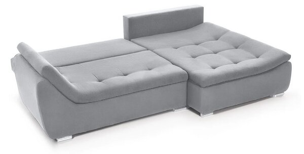 Colțar Extensibil LORENZO, cu ladă de depozitare, variante stânga/dreapta 280x180x70 cm, Dreapta / Gri-Deschis-Enjoy
