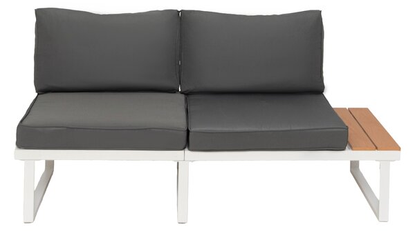 Furnigo Set metalic de grădină Malaga - alb/perne antracit