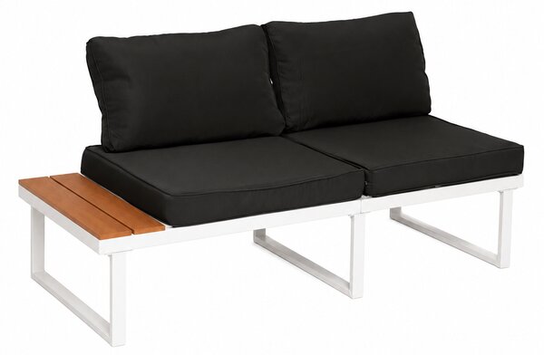 Furnigo Set metalic de grădină Malaga - alb/perne antracit