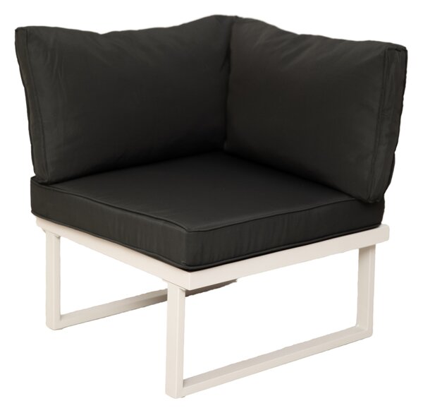 Furnigo Set metalic de grădină Malaga - alb/perne antracit