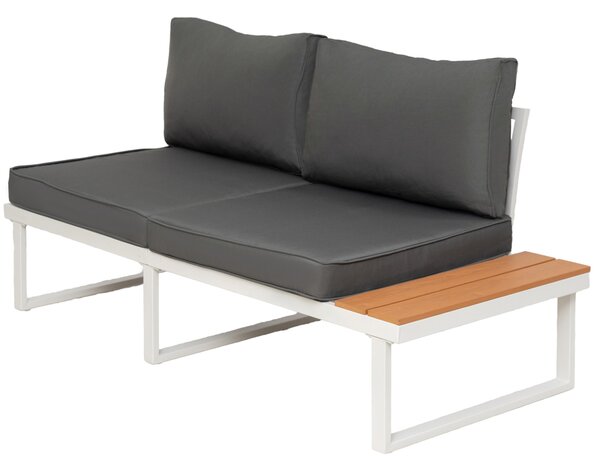 Furnigo Set metalic de grădină Malaga - alb/perne antracit
